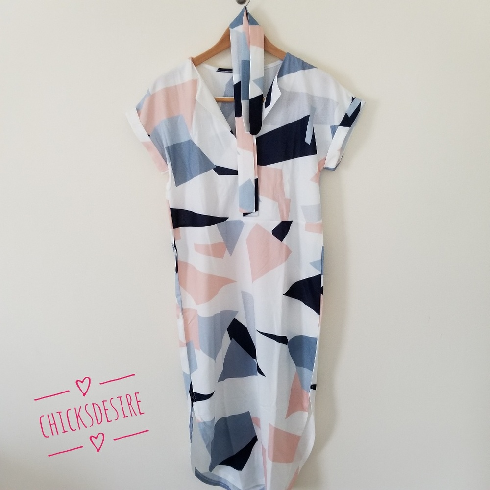HOST PICK- Boho Summer V-neck Midi Printed Dress - Picture 4 of 6